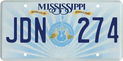 MS license plate JDN274