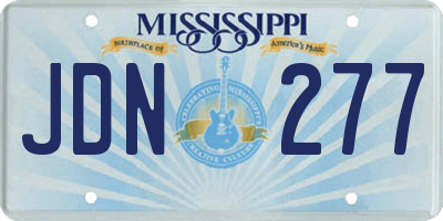 MS license plate JDN277