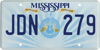 MS license plate JDN279
