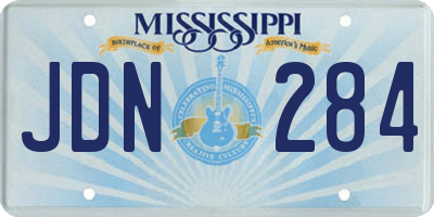 MS license plate JDN284