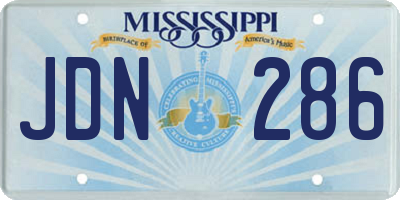 MS license plate JDN286