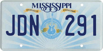 MS license plate JDN291