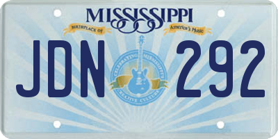 MS license plate JDN292