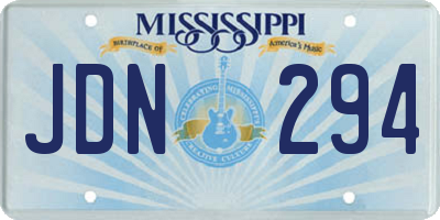 MS license plate JDN294