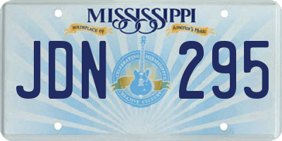 MS license plate JDN295