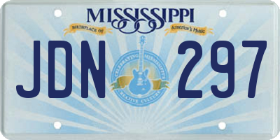 MS license plate JDN297