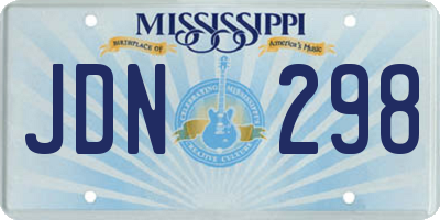 MS license plate JDN298