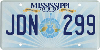 MS license plate JDN299
