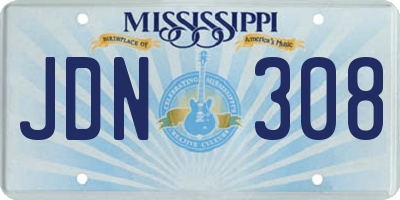 MS license plate JDN308