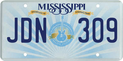 MS license plate JDN309