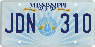 MS license plate JDN310