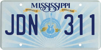 MS license plate JDN311