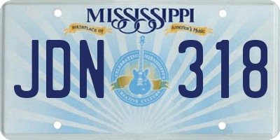 MS license plate JDN318