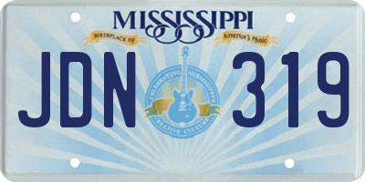 MS license plate JDN319