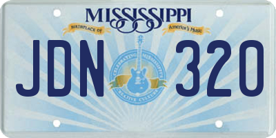 MS license plate JDN320