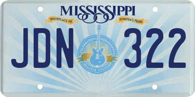 MS license plate JDN322