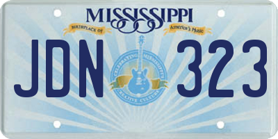 MS license plate JDN323