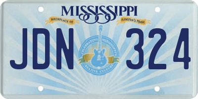 MS license plate JDN324