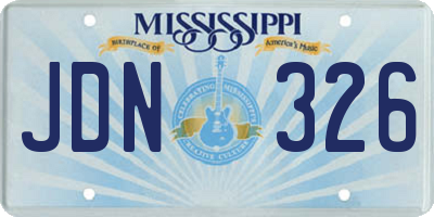 MS license plate JDN326