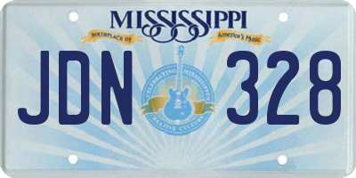 MS license plate JDN328