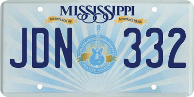 MS license plate JDN332