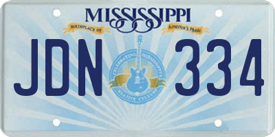 MS license plate JDN334