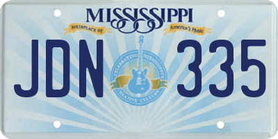 MS license plate JDN335