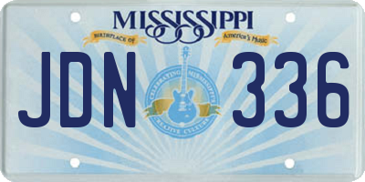 MS license plate JDN336