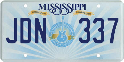 MS license plate JDN337