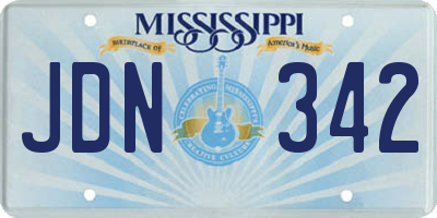 MS license plate JDN342