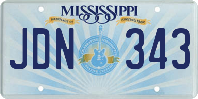 MS license plate JDN343