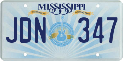 MS license plate JDN347