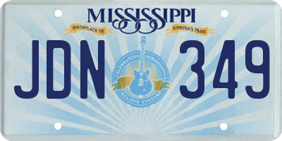 MS license plate JDN349