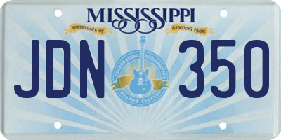 MS license plate JDN350