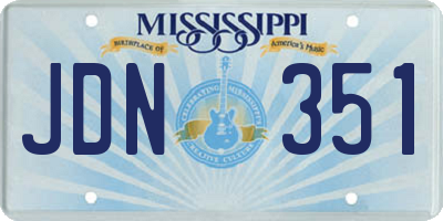 MS license plate JDN351