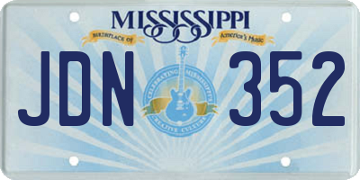 MS license plate JDN352
