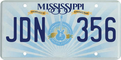 MS license plate JDN356