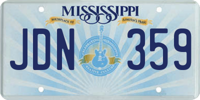 MS license plate JDN359