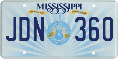MS license plate JDN360