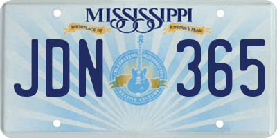 MS license plate JDN365