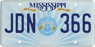 MS license plate JDN366