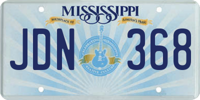 MS license plate JDN368