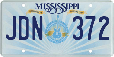 MS license plate JDN372