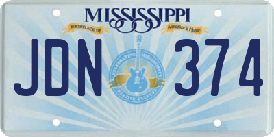 MS license plate JDN374