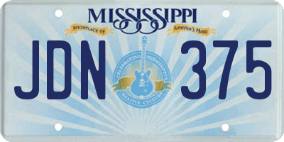 MS license plate JDN375