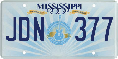 MS license plate JDN377