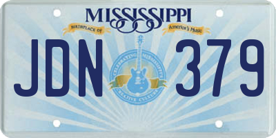MS license plate JDN379