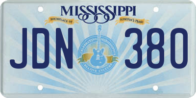 MS license plate JDN380