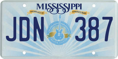 MS license plate JDN387