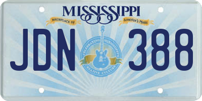 MS license plate JDN388